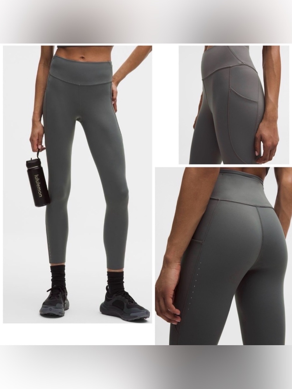 NWT Lululemon Fast and Free High-Rise Tight 25” Size 6 Onyx Gray